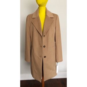 Calvin Klein Wool Blend Beige Camel Peacoat Jacket